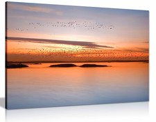 by sunset Canvas Print, Framed Wall Art Pictures for Home Decor 