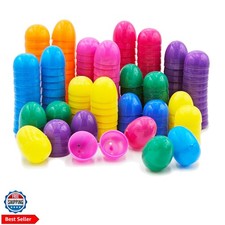 Fillable Easter Eggs 50-Pack with Hinge Bulk Colorful Bright Plastic Easter E...