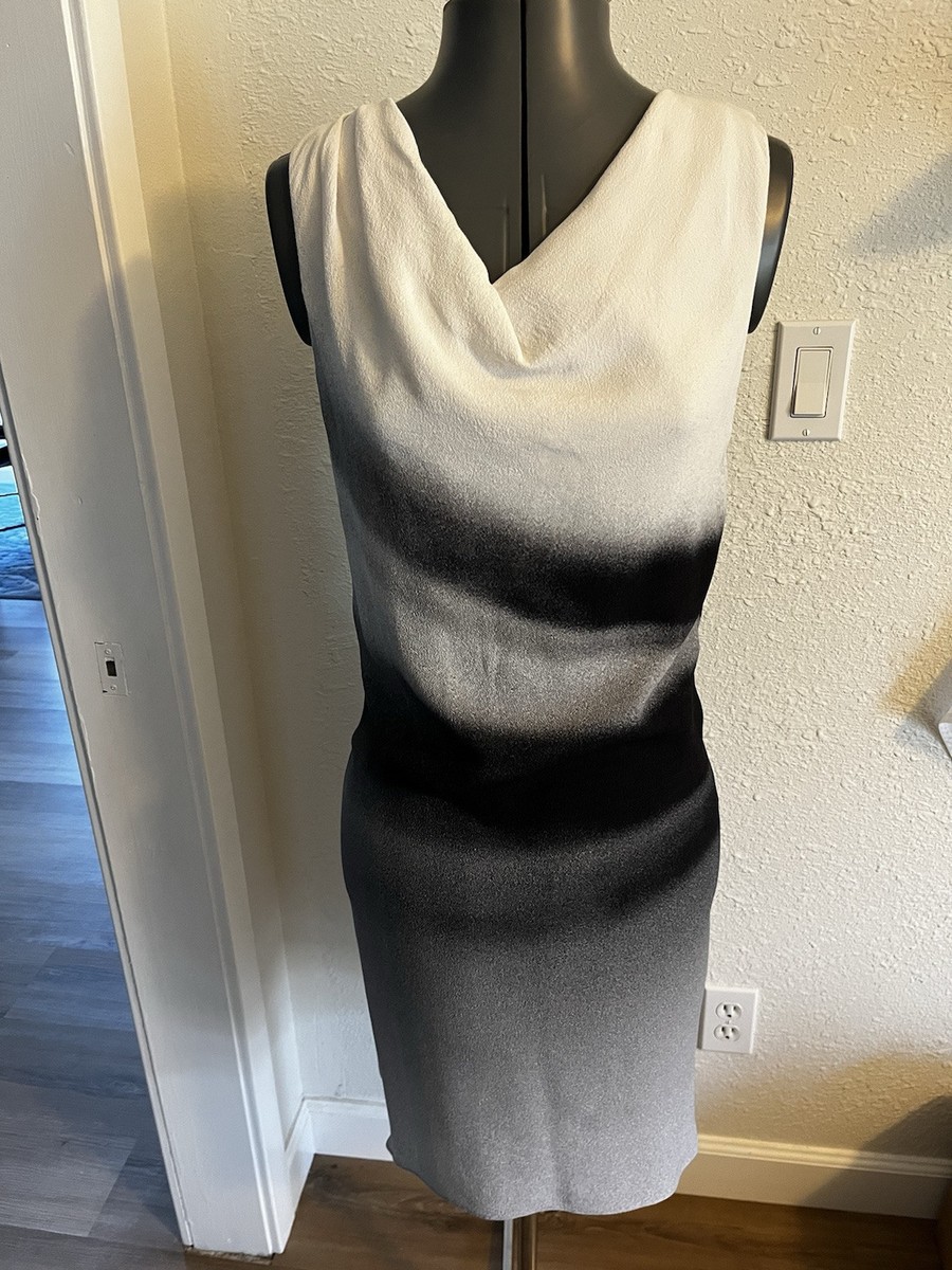 Helmut Lang Black White Abstract Sleeveless Dress - Size 6 Helmut Lang Black White Abstract Sleeveless Dress - Size 6