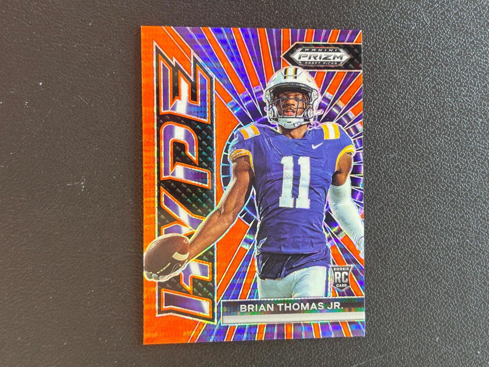Brian Thomas Jr. 2024 Prizm Draft Hype Orange Pulsar Rookie RC LSU 15/49 C75