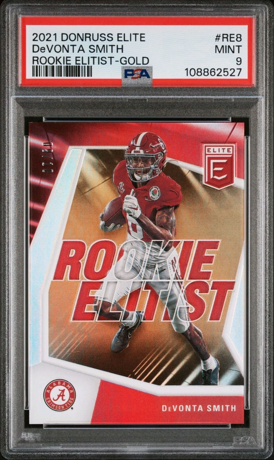 DeVonta Smith Panini Donruss Elite Rookie Elitist #RE8 Gold