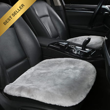 2 Pcs Llb Genuine Sheepskin Car Seat Cushion Cover Protector Grey Front Seats