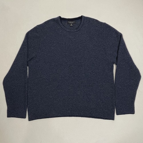 Bloomingdale's Sweater Mens 2XL Blue Wool Cashmere Honeycomb The Mens Store - Picture 1 of 11