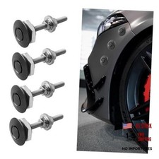 4PCS Universal Aluminum Vehicle Hood Pins, Quick Release Lock Latch Black