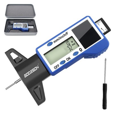 Digital Tire Tread Depth Gauge   3 Modes-Fraction/Inch/MM Display, Solar & Ba...