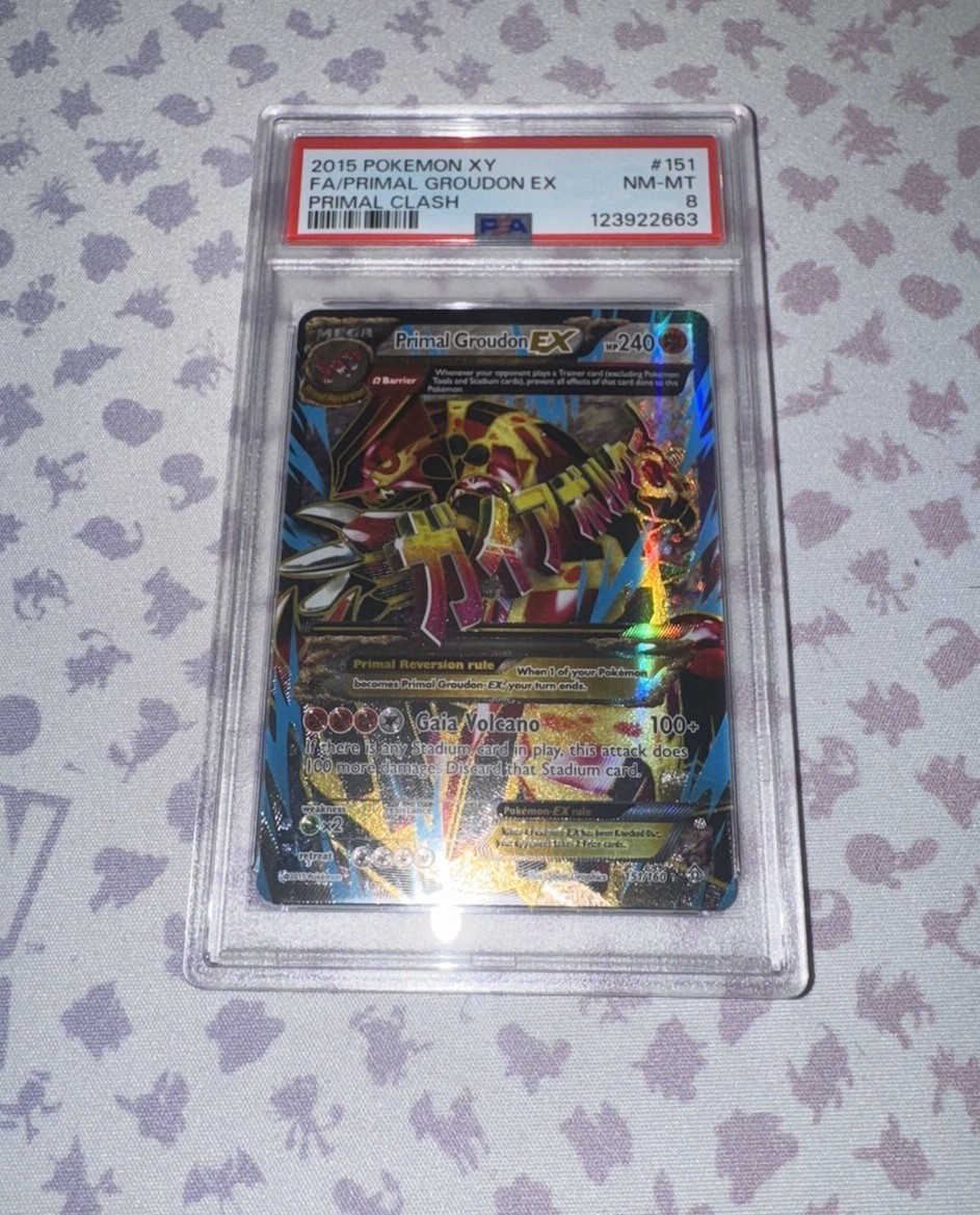 PSA 8 Primal Groudon EX (Omega - 151 Full Art) 151/160 XY - Primal Clash Holo