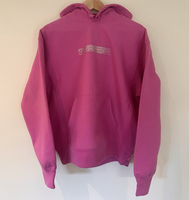 Supreme Swarovski Motion Logo Hoodie Pink Men s Size S