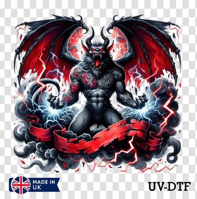 Gothic Gargoyle UV DTF Aufkleber - Glas Laptop Becher Tasse bv275