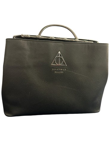 Loungefly Harry Potter Deathly Hallows Elder Wand Black Pebbled Handbag Purse - Picture 12 of 14