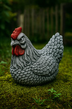 Steinfigur Huhn Henne Hahn frostfest wetterfest Gartenfigur Steinguss