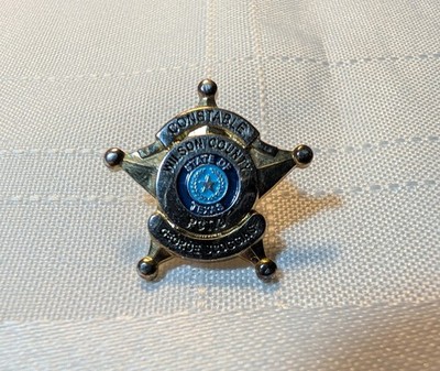 Orig. Vintage Wilson County Texas Precinct 3 Constable Miniature Lapel Badge Pin