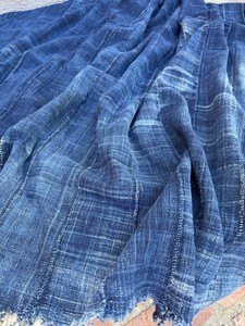 Vintage African Indigo Denim Mossi Mudcloth 65” L x 40” W Textile | No. 152
