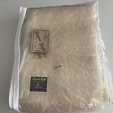 Super Soft Throw Blanket Mohair Wool Blend Tan Made in South Africa Brand New