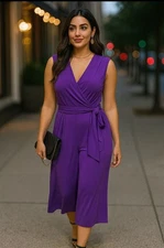 Ralph Lauren Jumpsuit Womens Small Purple Cropped beachy Boho lounge Fairy Core