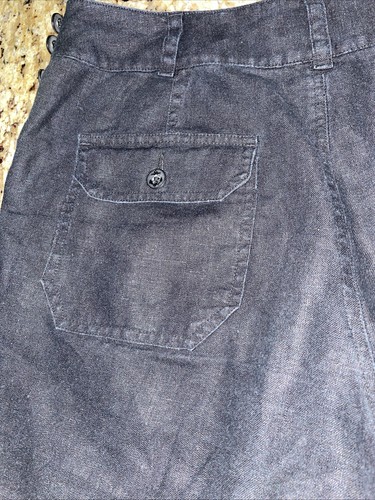Women's Lauren Ralph Lauren Black Linen Side Button Summer Shorts- Size 6 - Foto 8 di 8