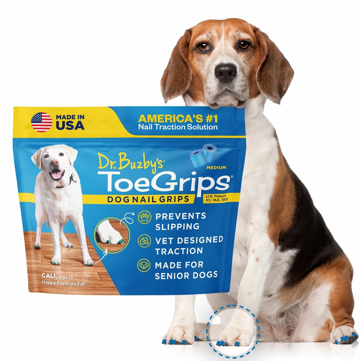 ToeGrips for Dogs - Anti-Slip Traction on Hardwood Floors - 20