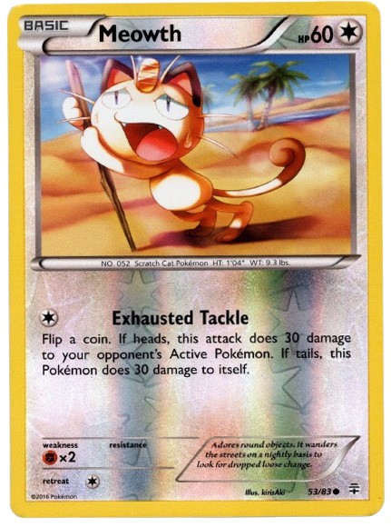 Pokemon Card - Generations 53/83 - MEOWTH (reverse holo) - NM/M