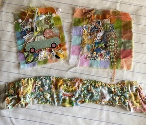 Easter Scrap Fabric Slow Stitch Junk Journals Embellishment Ephemera Handmade