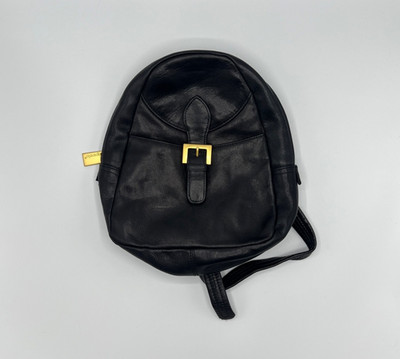 Tignanello Black Leather Bag with Gold Logo Tag Sling/Backpack Bag Tignanello Black Genuine Leather Crossbody Shoulder Handbag  main image 2