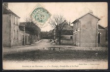 Old postcard Escamps, Grande-Rue et la Poste 1906 