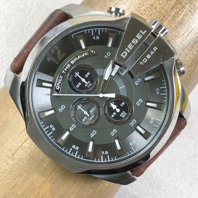 Diesel Mega Chief Men DZ-4290 Formal Chronograph Leather Quartz 54mm Watch 8''