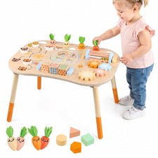Wooden Activity Table 6-in-1 Montessori for Toddlers 1-3 - Educational Sensory