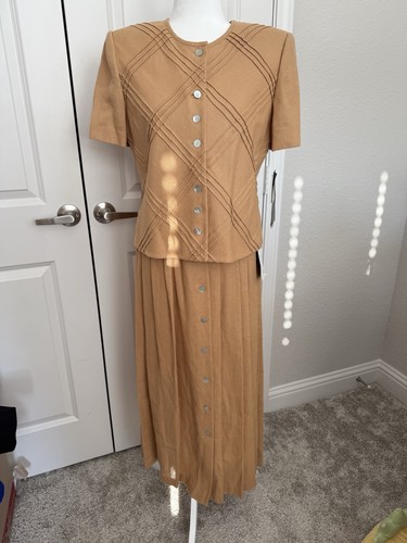 NWT Cynthia Howie Maggy Boutique Linen Suit Dress Women Size 8 Skirt Retail $144 - Picture 8 of 14