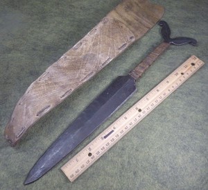 Dene Athabascan Double Volute Dagger & Parfleche Sheath 1850 Native American