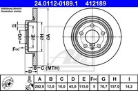 Ate | 2 Bremsscheiben + BremsbeläGe Ceramic Va + Ha FüR Opel Astra J P10