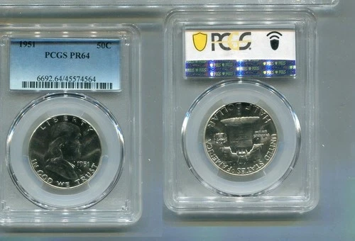 1951 FRANKLIN SILVER HALF DOLLAR PCGS PR64 6992T