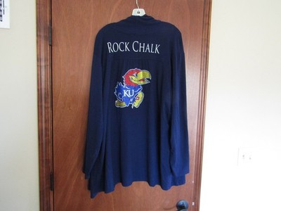 3X UNIVERSITY OF KANSAS KU WOMANS LONG OPEN SWEATER ROCK CHALK JAYHAWK OLD NAVY