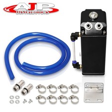 Black 7 X 3 X 2.5 Square Oil Catch Can Tank Reservoir W Drain Plug For Honda