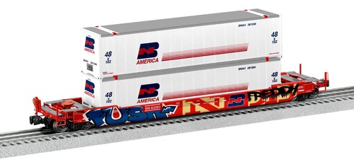 Lionel 2226572 Burlington Northern BN Husky Stack Car con Graffiti Tren Escala O | Condition: New
