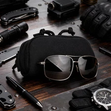 US Tactical MOLLE Glasses Case Portable Eyeglasses Cases Eyewear With Belt Clip