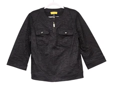 St John Full Zip Jacket Size 14 Black Jacquard Career Old Money Quiet Luxury