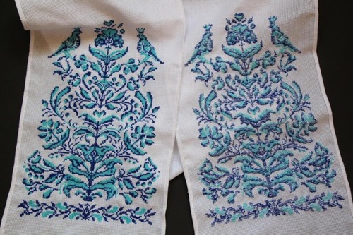 Reserved Blue embroidered towel Birds embroidery Tree of life Ukrainian rushnyk
