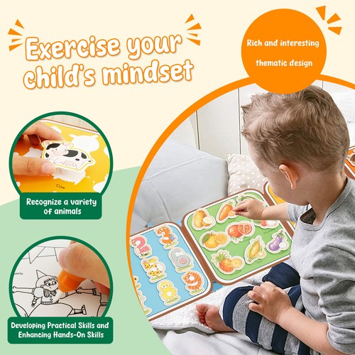 Busy Book Funny Montessori Busy Book Educational Quiet Activity Book for qifqI - Picture 5 of 12