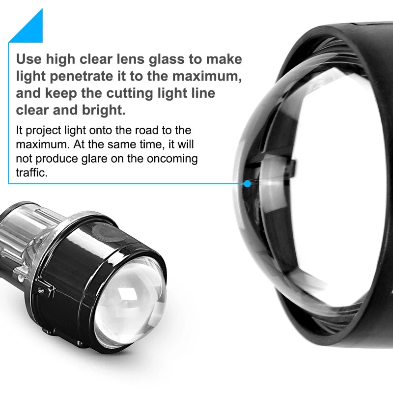 Lente proyectora de luz antiniebla bi-xenón HID de 2,5" alta/baja para Ford FOCUS FUSION FIESTA Foto 3 de 4