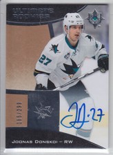 2015-16 UD ULTIMATE JOONAS DONSKOI RC HARD AUTO 165/299 ROOKIE AUTOGRAPH Sharks
