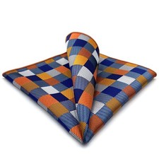 SHLAX WING Checks Multi-color Pocket Square Mens Ties Silk Hankies