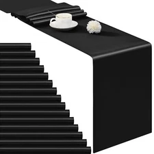 24 Pack Satin Table RunnerBright Silk Table Runner for Wedding Smooth Fabric ...