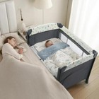 Foldable Bedside Crib 4 in 1 Baby Bedside Sleeper Bassinet with Diaper Changer