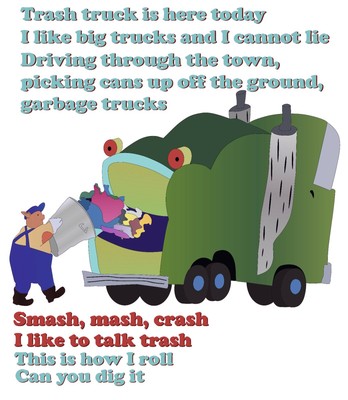 Waste Collector Lettering Quote Design Garbage Truck Vinyl Home Wall Decal 20x22