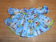 SAILBOAT LIGHTHOUSE  dress with RIBBON for 16" CPK Cabbage Patch kids