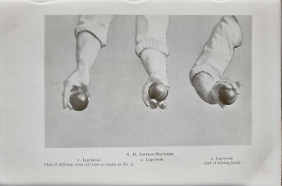1911 Cricket Druck G. H. Simpson-Hayward Leg Break Akt Des Verlassens Hand Ball