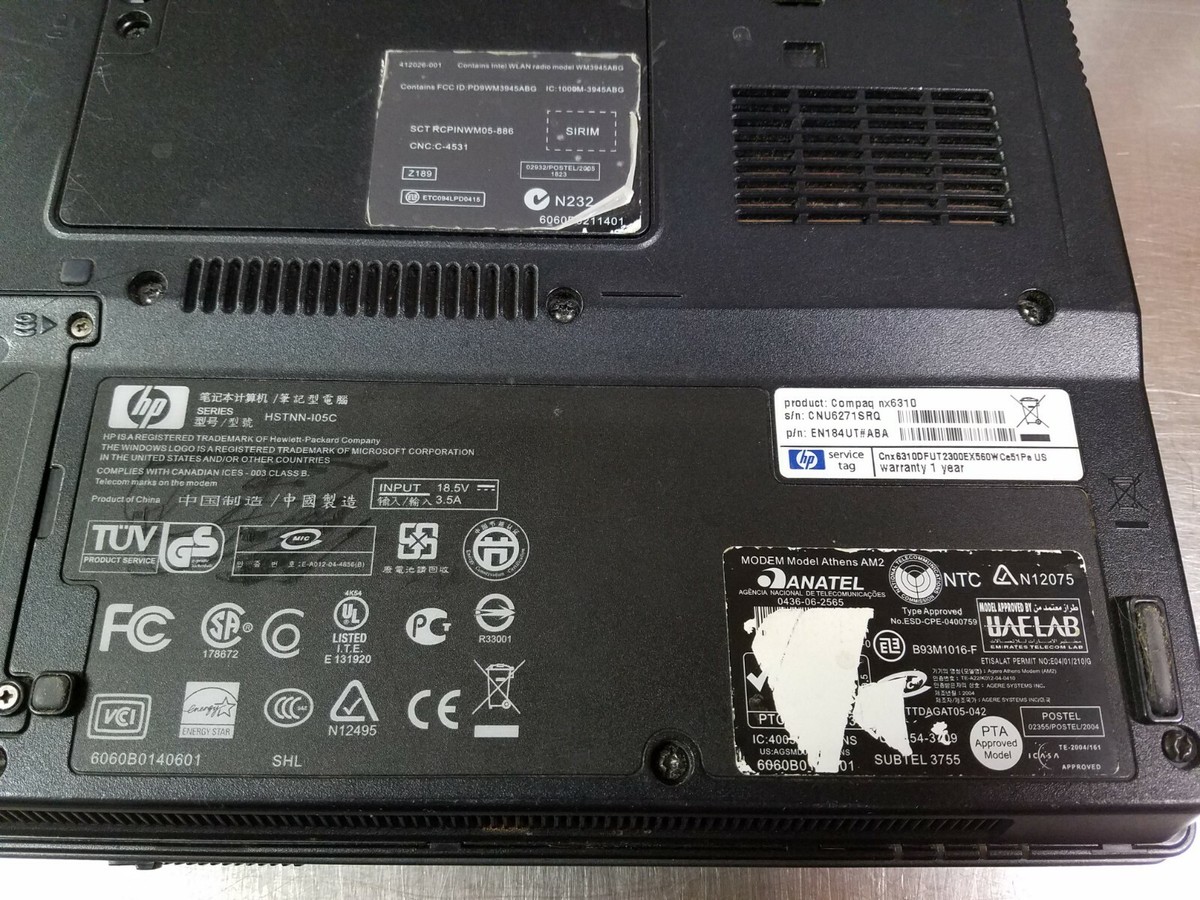 HP Compaq NX6310 Business Notebook Laptop, 15