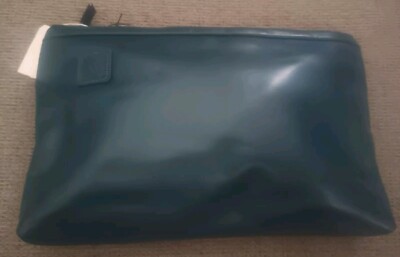 NWT Vintage ANNE KLEIN Green Leather Clutch Zipper Purse/ Bag