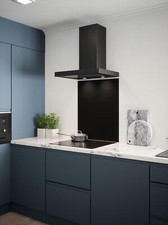 Self Adhesive Glass Splashback Matt Black Kitchen Cooker Hob Oven Back Panel