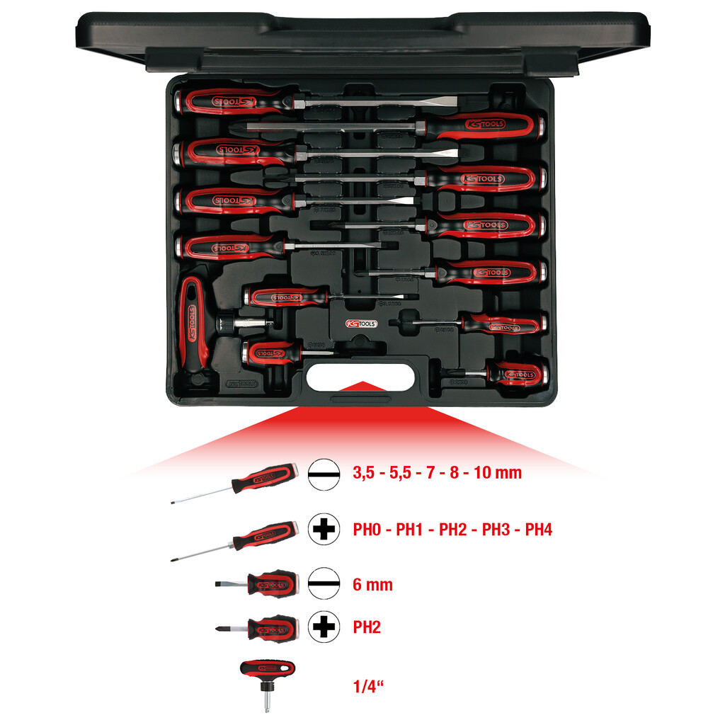 KS Tools Schlagkappen Schraubendreher Ratschen Set 13 Tlg. schlagfest