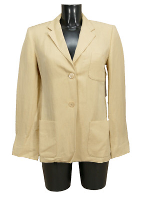 Max Mara Damen Blazer Jacke 38 DE Beige Leinen Neuwertig ( S 8099 )